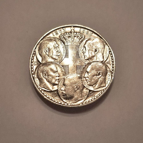 Greek Silver Commemorative Coins set like new, 30 Drachmas