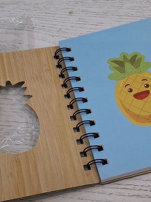 Notebook new with wooden covers and pen