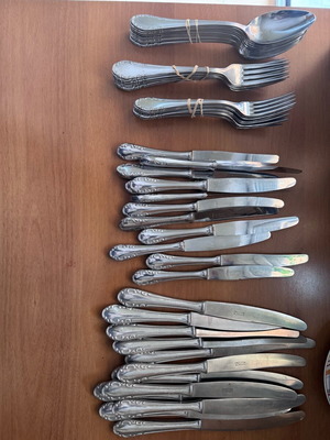Solingen flatware set 59 pieces used, stainless steel