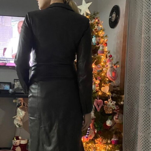 Leather coat like new, brown, made in Italy