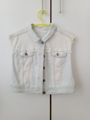 Jean short jacket Stradivarius used, white, size L