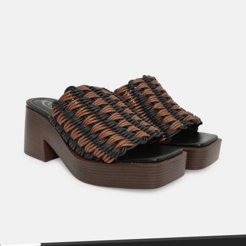 Tod's mules with platform heel, leather, black