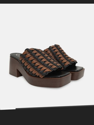 Tod's mules with platform heel, leather, black