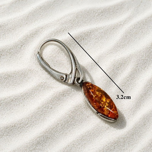 Handmade Gianniotika earrings from 925 silver and amber new