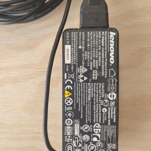 Lenovo 45W ADLX45NCC3A charger used, AC adapter 20V 2.25A
