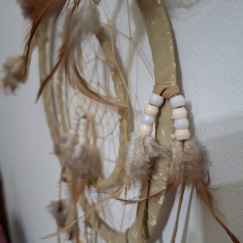 Handmade Boho Dreamcatcher double circle 28cm used, natural style