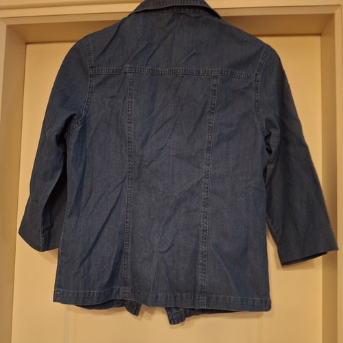 Mary Lides Denim Jacket with Zipper and Rhinestones like new, size S