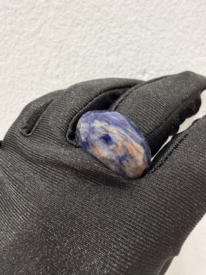 Sodalite ring new, carved from natural stone