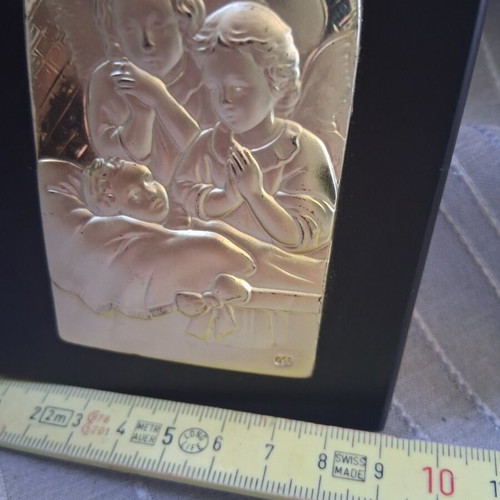 Silver Guardian Angels embossed icon 950
