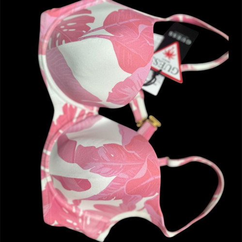 Guess bikini top new, size M, white pink