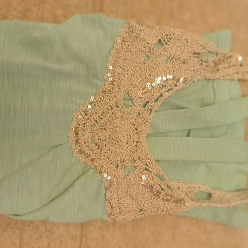 Veraman blouse with beige gold lace, one size