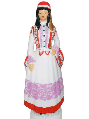 Collectible porcelain METAXA bottle like new, decorative figure