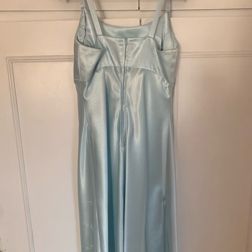 Crepe satin dress in baby blue, like new