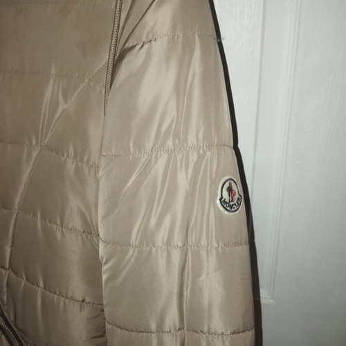 Beige long jacket used, warm, fits S-M