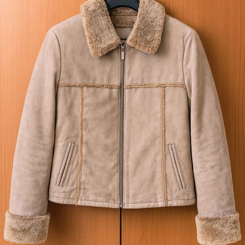 Robert Ley vintage jacket made of natural mouton, like new, beige