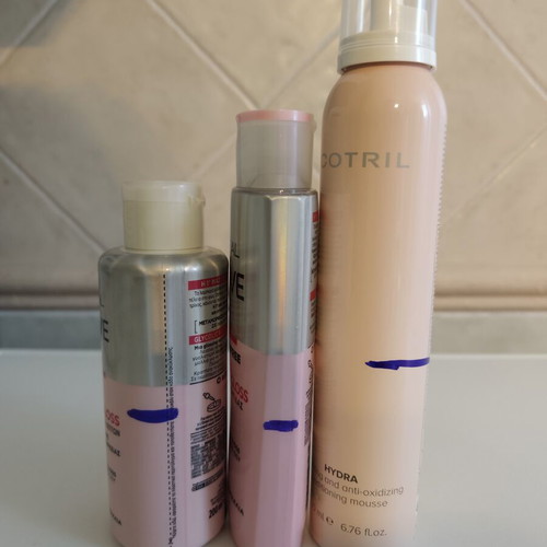 Elvive Glycolic Gloss shampoo and conditioner, Cotril mousse conditioner