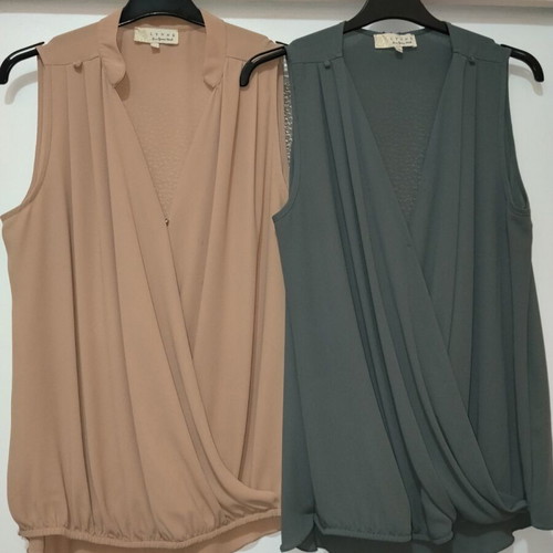 Lynne top gray and beige like new, size XXXL