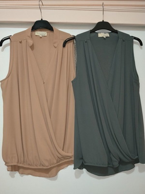 Lynne top gray and beige like new, size XXXL