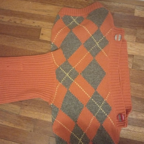 Benetton poncho sweater like new, short with short sleeves, orange
