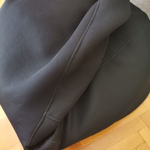 Black pouf used