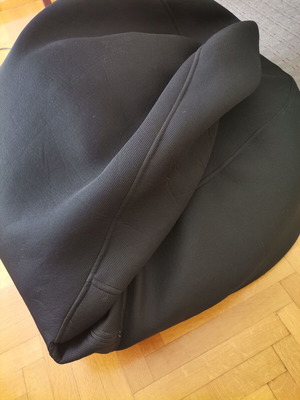 Black pouf used