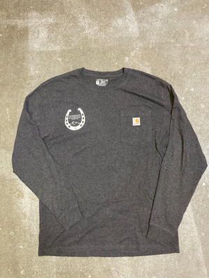 Carhartt Wip Longsleeve T-Shirt with Print, M, Loose Fit, Dark Grey and Black