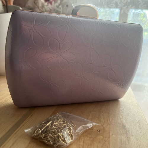 Shoulder clutch bag new, purple with detachable chain