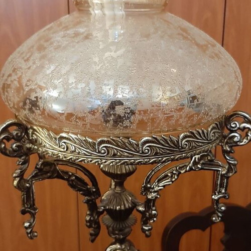 Two vintage metal table lamps