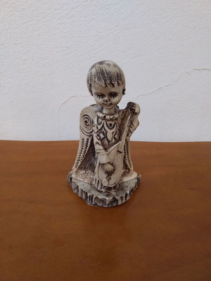 Vintage decorative goth style angel figurine used