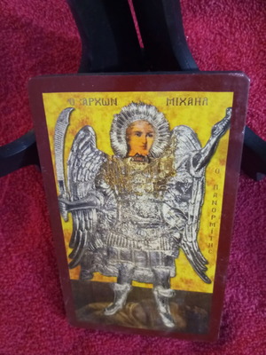 Icon of Archangel Michael handmade, like new, 16x10 cm