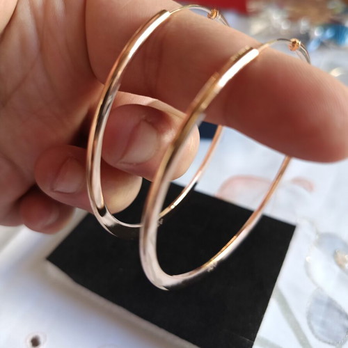 Silver 925 gold plated hoop earrings 6cm new