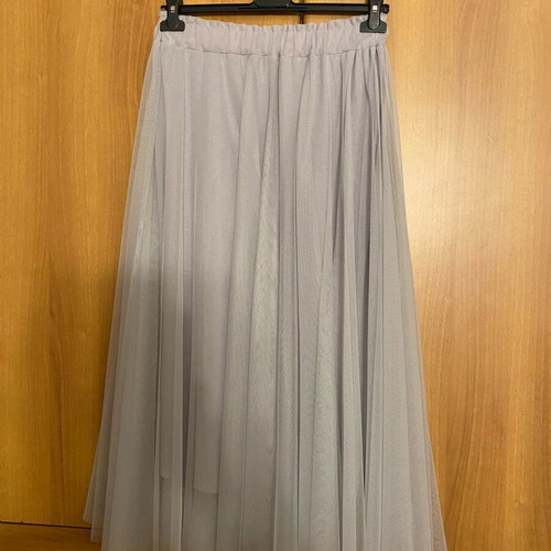 Tulle midi skirt new, gray, One Size