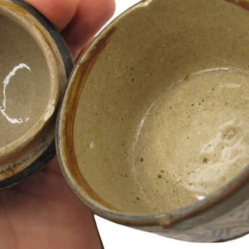 Vintage Moroccan ceramic box with lid like new