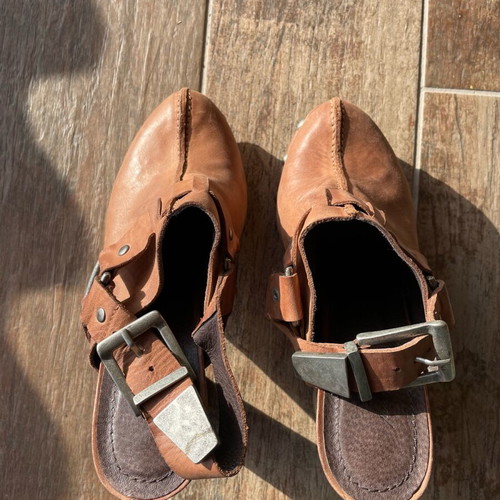 Mule shoes like new, brown, size 38, leather heels
