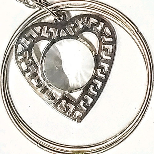 Heart pendant with crystal like new, silver steel