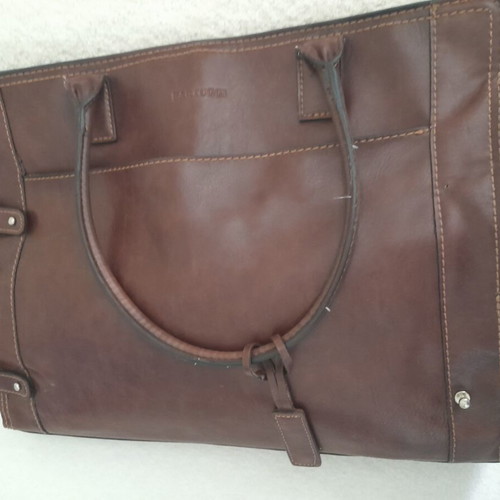 Bartuggi leather shoulder bag large used, brown