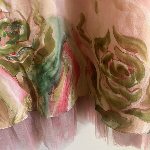 Dress silk and organza couture size M-L like new