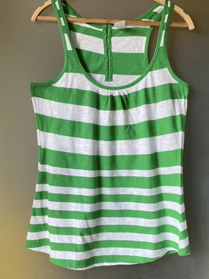 Women's striped tank top like new, size M, H&M, white and green