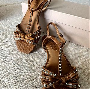 Uterqüe leather sandals with silver  studs