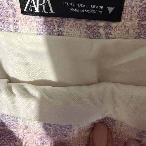 Zara mini skirt like new, pink and multicolor, size L