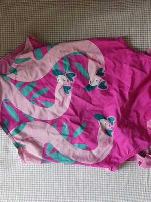 Dpam girls' one-piece swimsuit like new, pink, size 122 cm