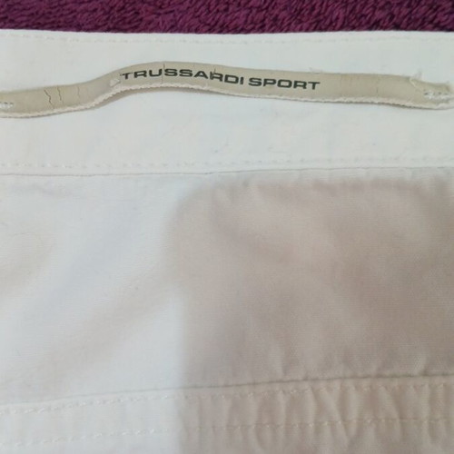 Trussardi Sport women's pants used, cotton, straight fit, white, size M