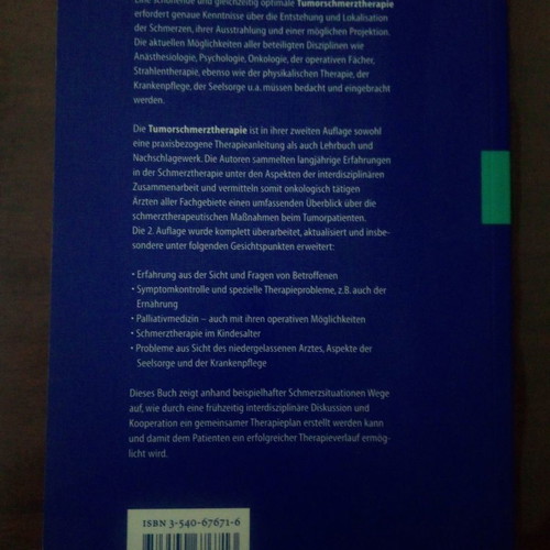 Tumorschmerztherapie medical book like new, German