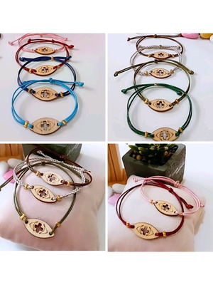 Boho handmade martyrika bracelets new with wooden motif