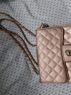 Τσάντα ώμου καινούργια με αλυσίδα ροζ χρυσό