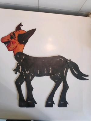 Shadow theater figures new, Karagiozis and Hatzivatis