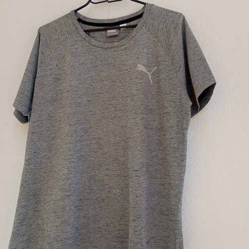 Puma men's short-sleeve gray cotton t-shirt like new, size M