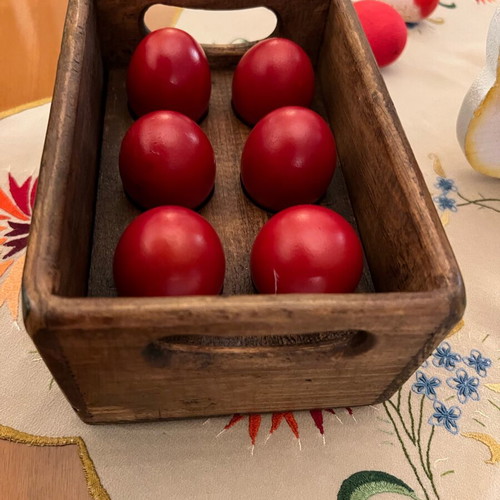Vintage English Wooden Egg Holder Fresh Farm Eggs like new