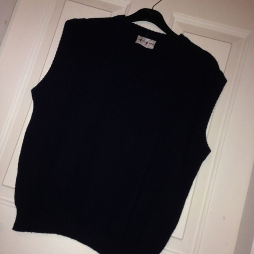 Cotto Laine sleeveless wool sweater used, size No12, blue