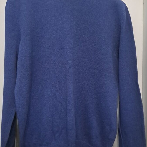 LC Waikiki knitted sweater like new, blue cotton, semi-turtleneck